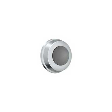 Deltana [WB100U26] Solid Brass Door Flush Mount Wall Bumper - Convex - Polished Chrome Finish - 1&quot; Dia.