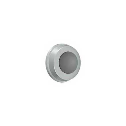 Deltana [WB100U26D] Solid Brass Door Flush Mount Wall Bumper - Convex - Brushed Chrome Finish - 1&quot; Dia.