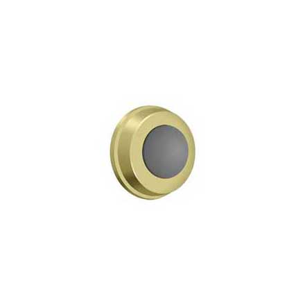 Deltana [WB178U3] Solid Brass Door Flush Mount Wall Bumper - Convex - Polished Brass Finish - 1&quot; Dia.