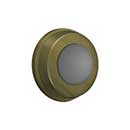 Deltana [WB100U5] Solid Brass Door Flush Mount Wall Bumper - Convex - Antique Brass Finish - 1" Dia.