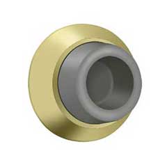 Deltana [WB178U3] Solid Brass Door Flush Mount Wall Bumper - Concave - Polished Brass Finish - 1 7/8&quot; Dia.