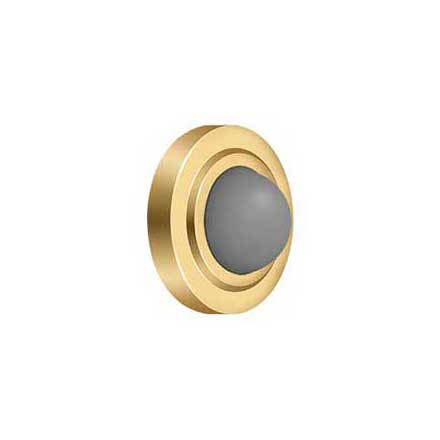 Deltana [WBC238CR003] Solid Brass Door Flush Mount Wall Bumper - Convex - Polished Brass (PVD) Finish - 2 3/8&quot; Dia.