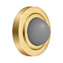 Deltana [WBC238CR003] Solid Brass Door Flush Mount Wall Bumper - Convex - Polished Brass (PVD) Finish - 2 3/8&quot; Dia.