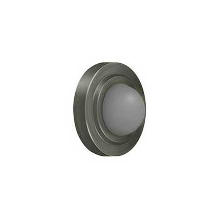 Deltana [WBC238U15A] Solid Brass Door Flush Mount Wall Bumper - Convex - Antique Nickel Finish - 2 3/8&quot; Dia.