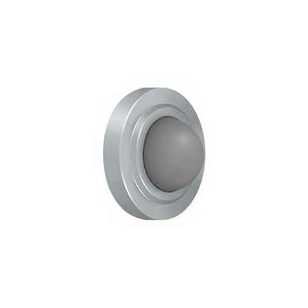 Deltana [WBC238U26D] Solid Brass Door Flush Mount Wall Bumper - Convex - Brushed Chrome Finish - 2 3/8&quot; Dia.