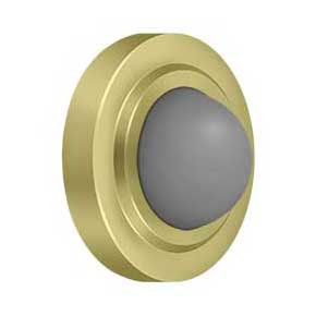 Deltana [WBC238U3] Solid Brass Door Flush Mount Wall Bumper - Convex - Polished Brass Finish - 2 3/8" Dia.