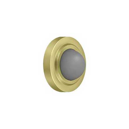 Deltana [WBC238U3] Solid Brass Door Flush Mount Wall Bumper - Convex - Polished Brass Finish - 2 3/8&quot; Dia.