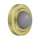 Deltana [WBC238U3] Solid Brass Door Flush Mount Wall Bumper - Convex - Polished Brass Finish - 2 3/8&quot; Dia.