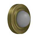 Deltana [WBC238U5] Solid Brass Door Flush Mount Wall Bumper - Convex - Antique Brass Finish - 2 3/8&quot; Dia.