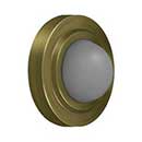 Deltana [WBC238U5] Solid Brass Door Flush Mount Wall Bumper - Convex - Antique Brass Finish - 2 3/8&quot; Dia.