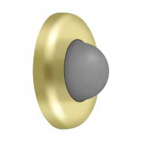Deltana [WBC250U3] Steel Door Flush Mount Wall Bumper - Convex - Polished Brass Finish - 2 1/2" Dia.