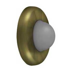 Deltana [WBC250U5] Steel Door Flush Mount Wall Bumper - Convex - Antique Brass Finish - 2 1/2" Dia.