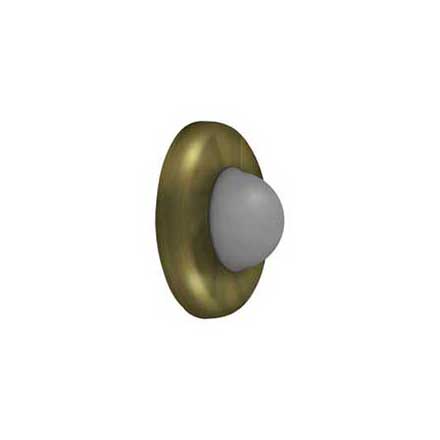 Deltana [WBC250U5] Steel Door Flush Mount Wall Bumper - Convex - Antique Brass Finish - 2 1/2" Dia.