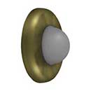 Deltana [WBC250U5] Steel Door Flush Mount Wall Bumper - Convex - Antique Brass Finish - 2 1/2&quot; Dia.