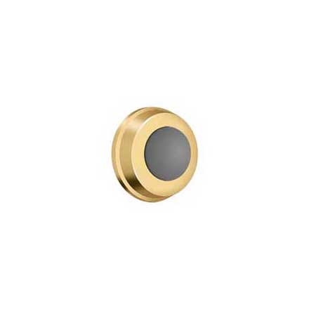 Deltana [WB100CR003] Solid Brass Door Flush Mount Wall Bumper - Convex - Polished Brass (PVD) Finish - 1&quot; Dia.