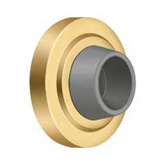 Deltana [WB238CR003] Solid Brass Door Flush Mount Wall Bumper - Concave - Polished Brass (PVD) Finish - 2 3/8&quot; Dia.