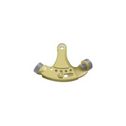 Deltana [HPA69U3] Solid Brass Door Hinge Pin Stop - Hinge Mount - Adjustable - Polished Brass Finish