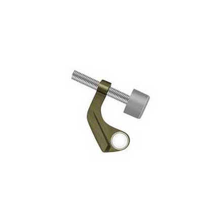Deltana [HPS88U5] Solid Brass Door Hinge Pin Stop - Steel Hinge Mount - Antique Brass Finish