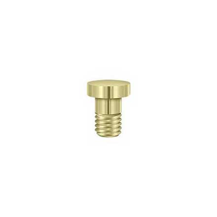 Deltana [HPSS70U3-UNL] Solid Brass Door Hinge Extended Button Tip - Pin Stop Mount - Polished Brass (Unlacquered) Finish