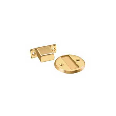 Deltana [MDHF25CR003] Solid Brass Magnetic Door Holder - Flush - Polished Brass (PVD) Finish - 2 1/2&quot; Dia.