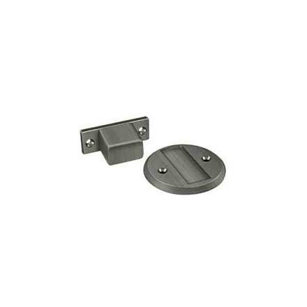 Deltana [MDHF25U15A] Solid Brass Magnetic Door Holder - Flush - Antique Nickel Finish - 2 1/2" Dia.