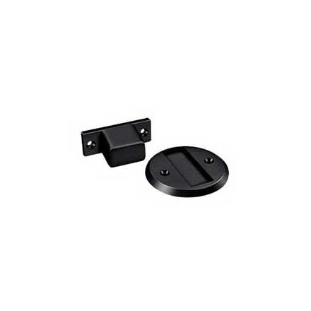 Deltana [MDHF25U19] Solid Brass Magnetic Door Holder - Flush - Paint Black Finish - 2 1/2" Dia.