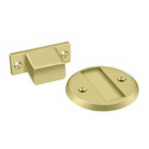 Deltana [MDHF25U3] Solid Brass Magnetic Door Holder - Flush - Polished Brass Finish - 2 1/2" Dia.