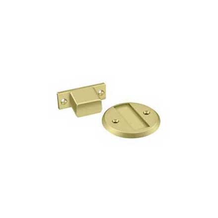 Deltana [MDHF25U3] Solid Brass Magnetic Door Holder - Flush - Polished Brass Finish - 2 1/2&quot; Dia.