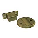 Deltana [MDHF25U5] Solid Brass Magnetic Door Holder - Flush - Antique Brass Finish - 2 1/2" Dia.