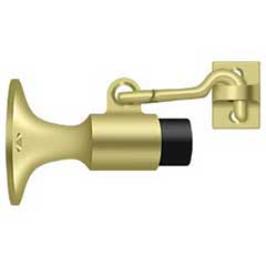 Deltana [SAHW325U3] Solid Brass Door Wall Mount Bumper - Hook &amp; Holder - Polished Brass Finish - 3 5/8&quot; L