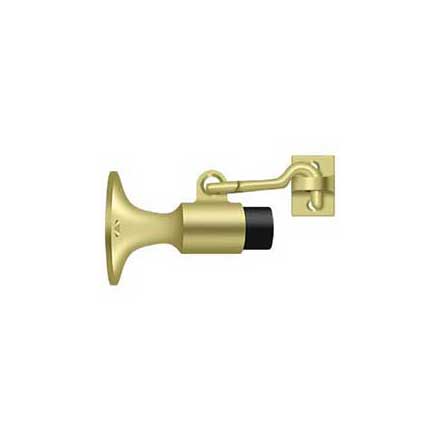 Deltana [SAHW325U3] Solid Brass Door Wall Mount Bumper - Hook &amp; Holder - Polished Brass Finish - 3 5/8" L