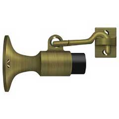 Deltana [SAHW325U5] Solid Brass Door Wall Mount Bumper - Hook &amp; Holder - Antique Brass Finish - 3 5/8&quot; L