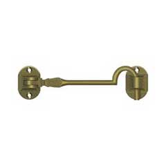 Deltana [CHB4U5] Solid Brass Door Cabin Hook - Antique Brass Finish - 4&quot; L