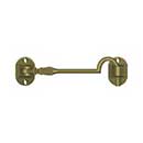 Deltana [CHB4U5] Solid Brass Door Cabin Hook - Antique Brass Finish - 4" L