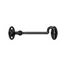 Deltana [CHK4U19] Solid Brass Door Cabin Hook - Swivel - Paint Black Finish - 4" L