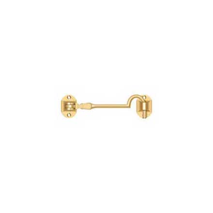 Deltana [CHB4CR003] Solid Brass Door Cabin Hook - Polished Brass (PVD) Finish - 4&quot; L