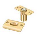 Deltana [BC218RCR003] Solid Brass Door Ball Catch - Round Plate - Polished Brass (PVD) Finish - 2 1/8" L