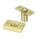 Deltana [BC218RU3] Solid Brass Door Ball Catch - Round Plate - Polished Brass Finish - 2 1/8" L