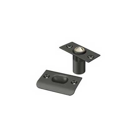 Deltana [BC218U10B] Solid Brass Door Ball Catch - Square Plate - Oil Rubbed Bronze Finish - 2 1/8&quot; L