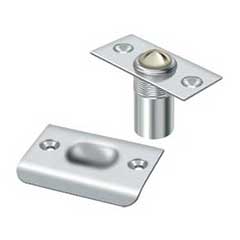 Deltana [BC218U26] Solid Brass Door Ball Catch - Square Plate - Polished Chrome Finish - 2 1/8&quot; L