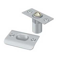 Deltana [BC218U26D] Solid Brass Door Ball Catch - Square Plate - Brushed Chrome Finish - 2 1/8&quot; L