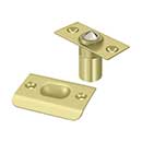 Deltana [BC218U3-UNL] Solid Brass Door Ball Catch - Square Plate - Polished Brass Unlacquered Finish - 2 1/8" L