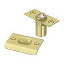 Deltana [BC218U3] Solid Brass Door Ball Catch - Square Plate - Polished Brass Finish - 2 1/8" L