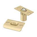 Deltana [BC218U4] Solid Brass Door Ball Catch - Square Plate - Brushed Brass Finish - 2 1/8" L