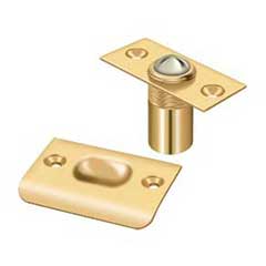 Deltana [BC218CR003] Solid Brass Door Ball Catch - Square Plate - Polished Brass (PVD) Finish - 2 1/8&quot; L