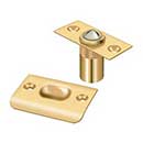 Deltana [BC218CR003] Solid Brass Door Ball Catch - Square Plate - Polished Brass (PVD) Finish - 2 1/8" L