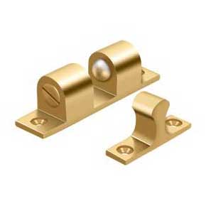Deltana [BTC30CR003] Solid Brass Door Tension Catch - Surface Mount - Polished Brass (PVD) Finish - 3" L