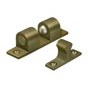 Deltana [BTC30U5] Solid Brass Door Tension Catch - Surface Mount - Antique Brass Finish - 3" L