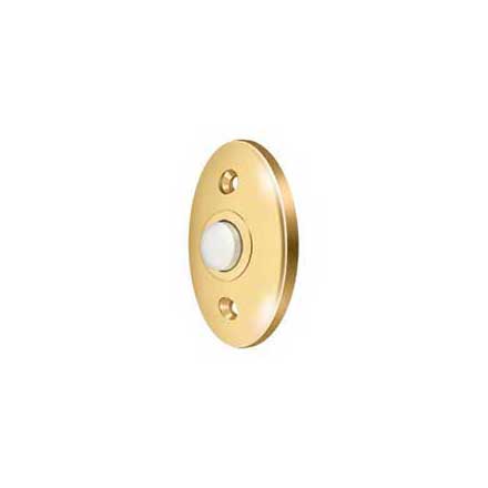 Deltana [BBC20CR003] Solid Brass Door Bell Button - Oval - Polished Brass (PVD) Finish - 2 3/8&quot; L