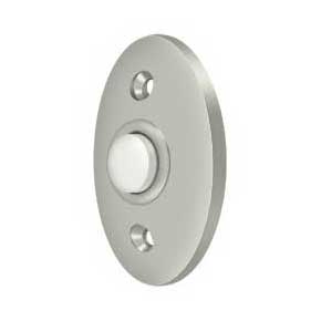 Deltana [BBC20U15] Solid Brass Door Bell Button - Oval - Brushed Nickel Finish - 2 3/8" L
